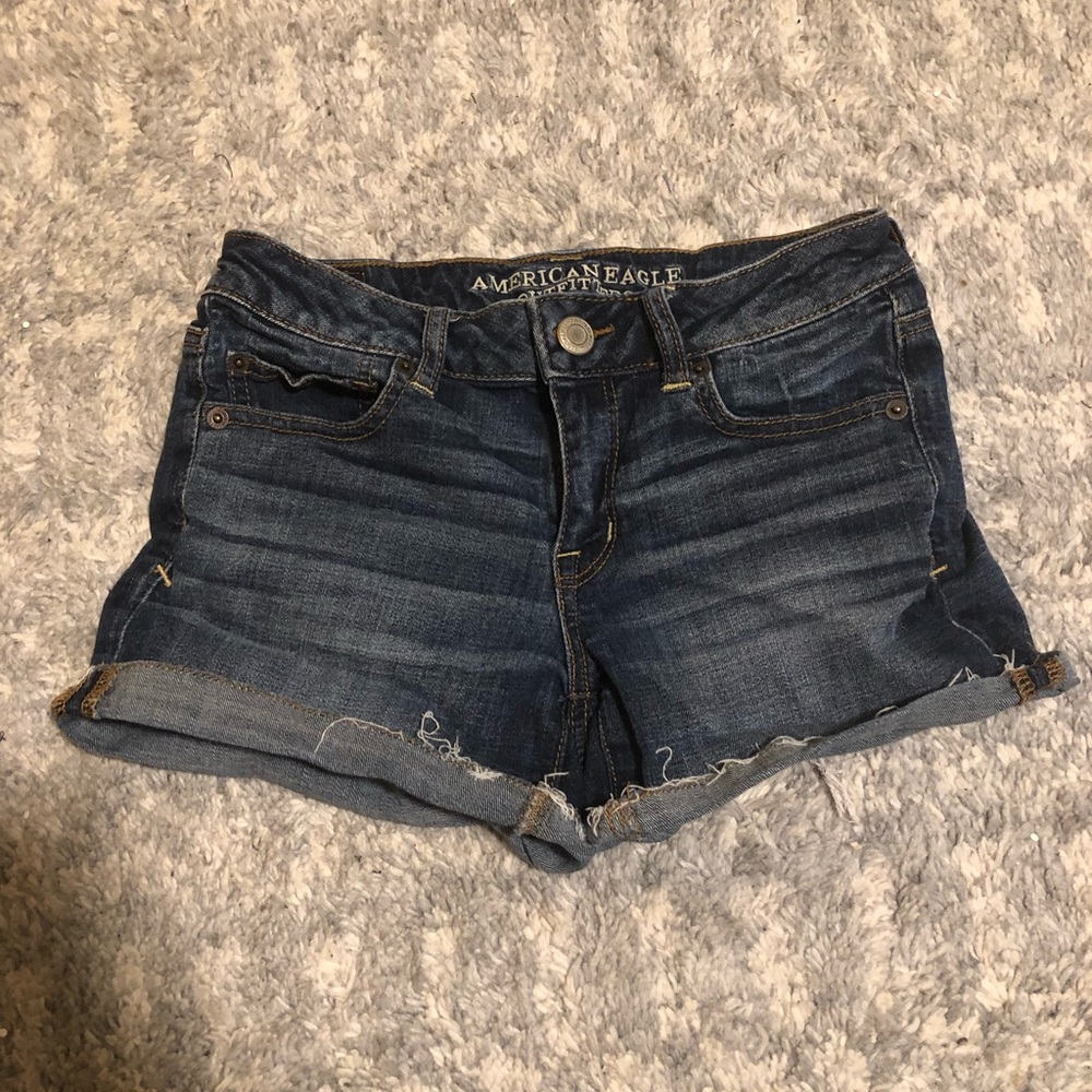 Dark wash mid rise American Eagle shorts